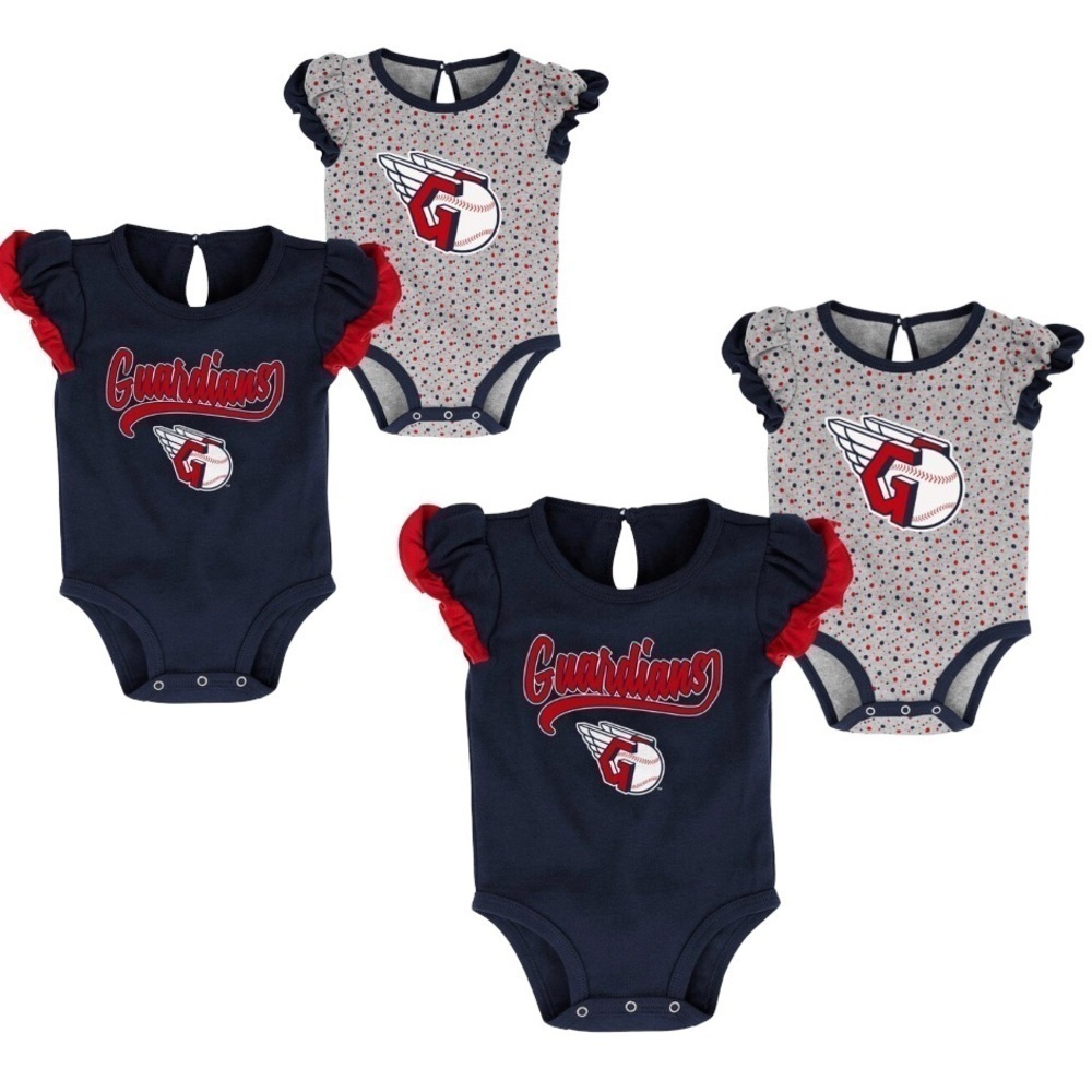 Mlb 2 sets bundled Cleveland Guardians Scream & Shout Two-Pack Bodysuit Sets MLB